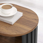 Modway Fortitude Side Table - Walnut Black-Top Weight Capacity: 200 lb