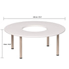Beleduc Furniture - Emmanuele Classroom Round  Table with  a Round Hole In The Centre - 120 L x 120 W cm -  White-Ideal for kids to play, have meals, or study