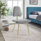Modway Ponder Performance Velvet Dining Side Chair - Grey-Dense Foam Padding for Comfort