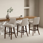 Manhattan Comfort Beever 18.9" Modern Chenille Upholstered Barstool - Taupe - 3 Pack-Upholstered in Luxurious Chenille with Foam Padding