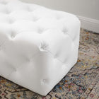 Modway Amour 48" Tufted Button Entryway Faux Leather Bench - White-5