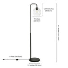 Hudson&Canal Harrison Arc Floor Lamp with Glass Shade - Blackened Bronze/Clear-Product Dimensions: 12" L x 12" W x 62" H