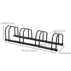 Soozier 4-Bike Bicycle Floor Parking Rack for Indoor and Outdoor Use - Black-Surface is galvanized for protection, outdoor and long term use