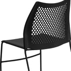 Flash Furniture HERCULES Series Black Stack Chair with Air-Vent Back & Black Powder Coated Sled Base-Supportive Front Cross Brace