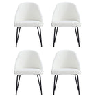 Manhattan Comfort Gracie 24.2" Modern Leatherette Upholstered Dining Chair - White and Black - Set of 4-Modern Dining Chair for Dining Room and Task Use. Set of 4