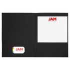 JAM Paper Linen 2-Pocket Portfolio Folder - Black - 6 Pack-Size: 9 x 12 inches