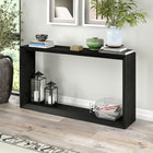 Hudson&Canal Osmond 55"W Console Table - Black Grain-Clean with a soft, dry cloth and no harsh chemicals or abrasive cleaning materials