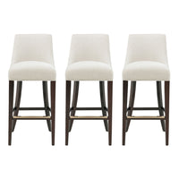 Manhattan Comfort - Beever tabouret de bar moderne en chenille rembourrée 48 cm - crème - lot de 3-Tabouret de bar moderne avec dossier parfait pour une utilisation au bar et dans la cuisine. Ensemble de 3