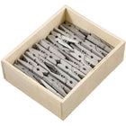 JAM Paper Wood Clip Clothes Pins - Medium - 1 1/8" - Silver - 50 Pack-Silver Mini Clothing Pins