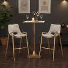 Zuo Desi Barstool - Beige/Gold - Set of 2-Dimensions: 21.7" L x 20.7" W x 39.0" H