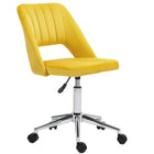 Vinsetto Armless Swivel Computer Desk Chair - Yellow-Simple line design with thick padding for extra comfort