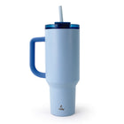 Sully - Gobelet En Acier Inoxydable À Double Paroi Avec Double Couvercle - 43 oz - Bleu-Bouchon dévissable et paille réutilisable
