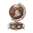 EWA Eco-Wood-Art - Kit de construction STEM en bois 3D globe marron - Lot de 393-Modèle STEM 3D écologique à assembler et personnaliser à l'école ou à la maison