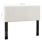 Modway Keira Performance Velvet King/California King Headboard - Ivory-Vertical Striped Channel Tufting