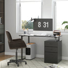 HOMCOM 47.2" Computer Desk with Multi-Use Reversible File Drawers - Black-The filing cabinet features 3 drawers, storage drawers and a file drawer to store all your office supplies and documents