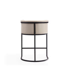 Manhattan Comfort - Cosmopolitan tabouret de comptoir moderne du milieu du siècle de 23,7 po en similicuir crème et noir, lot de 2-21 po L x 22 po l x 33,8 po H