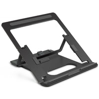ShoppingAll Aluminum Portable Foldable Laptop Support Stand - Dark Grey-Adjustable angles for typing and viewing. quick to switch between positions