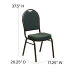Flash Furniture – Chaise banquet empilable à dossier en dôme, siège en tissu vert 2,5 po, armature dorée (FDC03GV4003)-Coussin de siège épais de 2,5 pouces