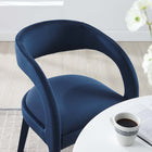Modway Pinnacle Performance Velvet Dining Chair - Midnight Blue - 2 Pack-Assembly Required