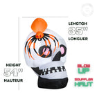 GEMMY Airblown Inflatable Halloween Skull with Spider - 54"-For indoor and outdoor use