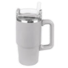 Link Products - Gobelet à double paroi avec paille en plastique - Gris-Gobelet Gris