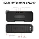 MyBat Outback Portable Rugged Waterproof Outdoor Wireless Speaker - Black-Built In Microphone: Enables hands free calls, adding convenience during use.​