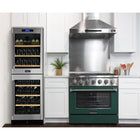 Kucht - 36 po Série KNG Cuisinière Pro Style au gaz propane - Acier inoxydable/Vert-Comparable aux cuisines professionnelles, cette cuisinière est équipée d’un four à convection de 22 000 BTU et d’un gril de 10 000 BTU
