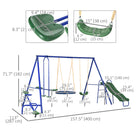 Outsunny - Ensemble de balançoires en métal 5 en 1 avec balançoire soucoupe, toboggan, balançoire à bascule, planeur, siège de balançoire, échelle - multicolore-Tuyaux métalliques robustes pour une utilisation extérieure de longue durée 