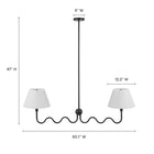 Modway Wave Squiggle 2-Arm Pendant Light - Black-Squiggle Arms