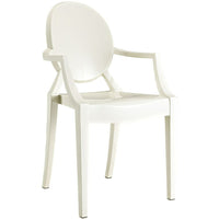 Nicer Furniture Louis XVI Ghost Chair - White - 2 Pack-Famous Louis XVI style, Comfortable Chair.