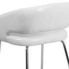 Chaise contemporaine d’appoint/de réception/de salon-bar Fusion en cuir blanc (CH-162731-WH-GG)-Cadre tout en courbes