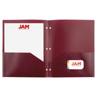 JAM Paper Plastic 2 Pocket POP Durable Folders with 3 Hole Punch - Assorted Professional Colours - 6 Pack-Quantity: 6 Folders per Pack | One for each subject & project