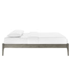 Modway June Wood Twin Platform Bed Frame - Grey-Interchangeable Headboard Options
