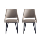 Manhattan Comfort - Lot de 2 chaises de salle à manger modernes Tremont 21,7 po en similicuir taupe-Chaise de salle à manger moderne pour salle à manger et usage de travail lot de 2