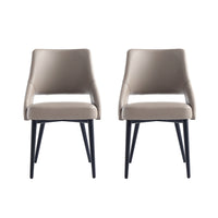 Manhattan Comfort - Lot de 2 chaises de salle à manger modernes Tremont 21,7 po en similicuir taupe-Chaise de salle à manger moderne pour salle à manger et usage de travail lot de 2
