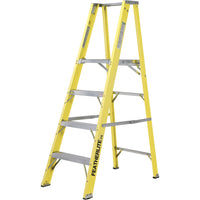 Featherlite 6500 Series 8' Industrial Heavy-Duty Fiberglass Platform Stepladder-Nominal Height: 8'