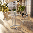 Flash Furniture – Table carrée de 23,5 po en aluminium/2 chaises en rotin beige, intérieur/extérieur TLH-ALUM-24SQ-020BGECHR2-GG-Pour deux personnes