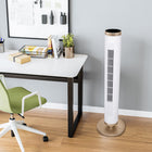 Seville Classics - Ventilateur tour oscillant UltraSlimLine avec éclairage – blanc-Télécommande pour un accès pratique (pile 1 cellule incluse)