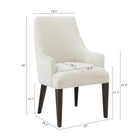 Manhattan Comfort - Fauteuil de salle à manger moderne Beever 24 po en chenille crème avec accoudoirs-Conception classique de siège rembourré offrant un confort et une fonctionnalité optimaux