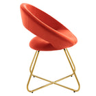 Modway Nouvelle Performance Velvet Dining Chair - Gold/Orange - 2 Pack-Sturdy Gold Metal Frame