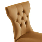 Modway Silhouette Performance Velvet Dining Chairs - Cognac - 2 Pack-9