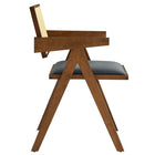 Modway - Thera Canne en cuir végane Fauteuils de salle à manger Ensemble de 2 - Noir noyer-Assemblée requise