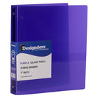 JAM Paper Plastic 1" 3-Ring Binder - Purple-Colour: Purple Grid Design | Be stylish and organized with colourful binders.