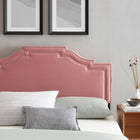 Modway Adelaide Performance Velvet King Platform Bed - Dusty Rose-Reinforced Center Beam and Support Legs