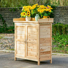 Outsunny - Abri de jardin en bois Outsunny avec étagère intérieure et double porte-Structure verrouillable pour garder les objets en sécurité et éviter les ouvertures accidentelles  
