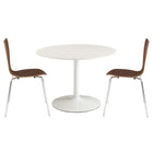 Modway Revolve 3-Piece Dining Set - White Walnut-Chairs: Solid Plywood Seat