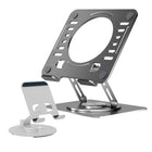 Uncaged Ergonomics RISE Swivel Adjustable Laptop & Phone Stand Riser Bundle - Silver-Swivel Laptop and Phone Stands both rotate 360 degrees.