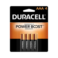 Duracell Coppertop AAA Alkaline Batteries - 4 Pack-FORMULATED WITH POWER BOOST INGREDIENTS: AAA batteries contain patented POWER BOOST Ingredients which deliver lasting performance in your devices