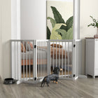 PawHut Foldable Free Standing Pet Gate with Support Feet - White-Two support feet of the dog gate ensure increased stability 