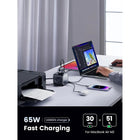 UGREEN DigiNest 65W Desktop Charging Station-Universal Compatibility: 65W GaN Charger is compatible with virtually any device, including phones, tablets, laptops, and home appliances like TVs and projectors. With 3 AC outlets, you can connect all your home appliances and charge your devices at the same time.